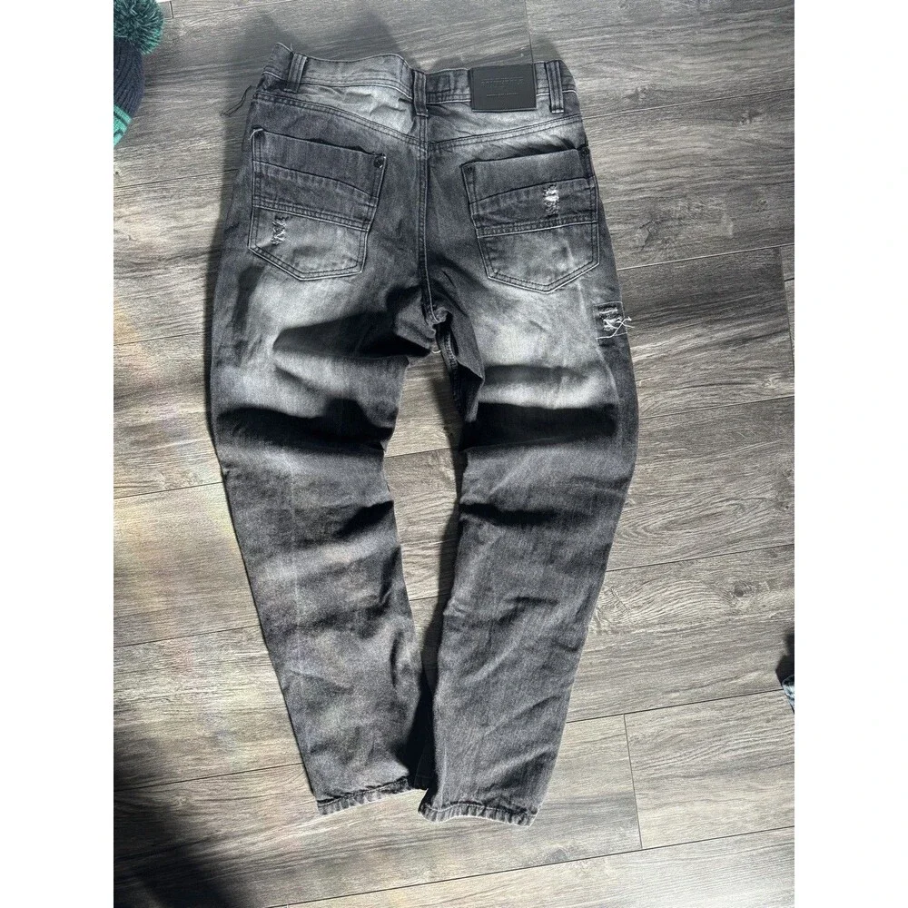 Vintage Southpole Jeans Men's 32x32 Black Stone Wash Baggy Straight Leg Jeans